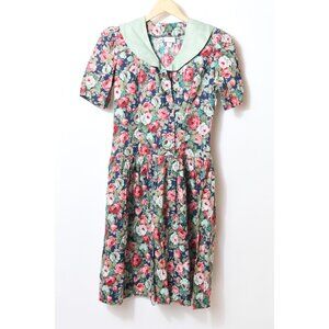 Vintage Maggie Breen Floral 80’sDress Cottagecore Trad Wife Size S READ